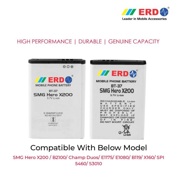 ERD BT-37 LI-ION Mobile Battery Compatible for Samsung X200 3