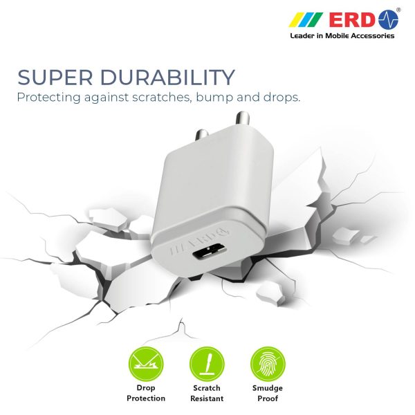 ERD TC-11 5V / 1 Amp Fast Charging USB Adapter (White) 3