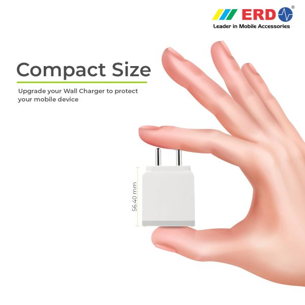 ERD TC-31 5V / 3 Amp Fast Charging USB Adapter (White) BIS Certified 3