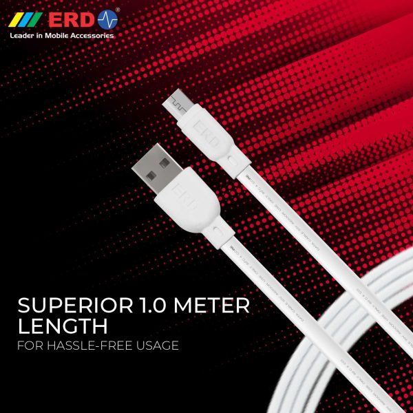 ERD UC-20 2.4 Amp Fast Charging Extra Tough Unbreakable 1 Meter Long Micro USB Cable (White) 7