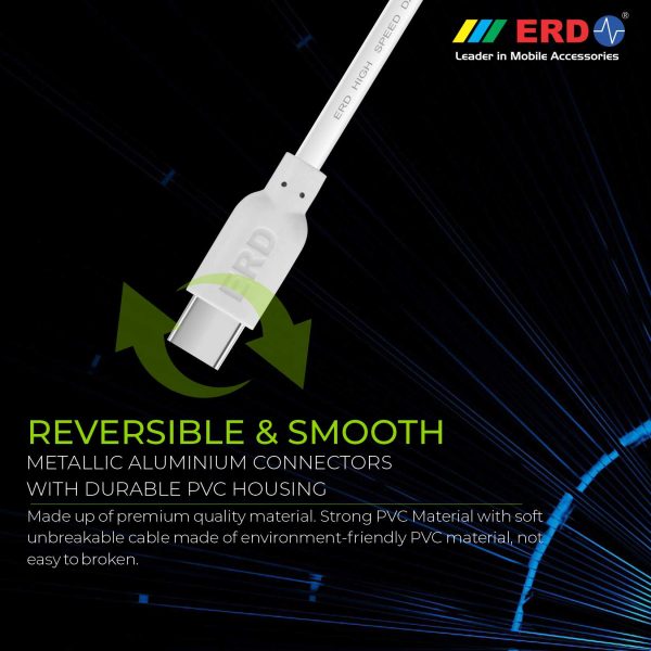 ERD UC-32 USB Cable | 3 Amp Fast Charging Extra Tough Unbreakable 1.5 Meter USB Cable | Compatible with All USB Type C Supported Devices (White) 6