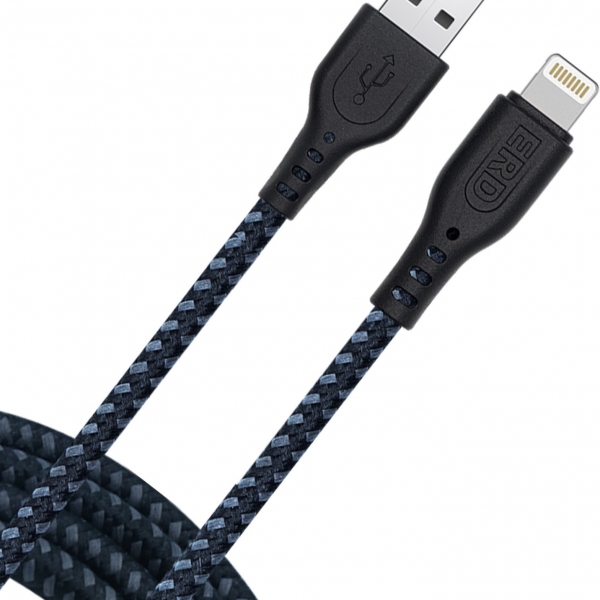 ERD UC-78 Braided IP5 Data Cable 1 Meter Lightning Cable (Compatible with Iphone Devices, Grey & Black, One Cable) 6